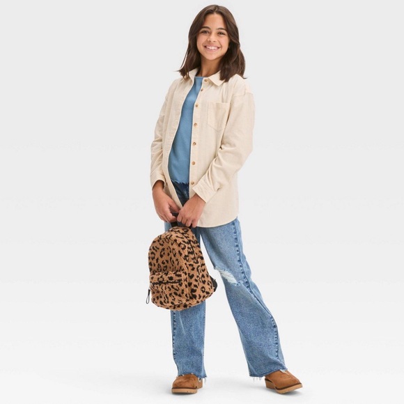Art Class Girls Long Sleeve Oversized Corduroy Layering Shirt - Ivory - Picture 3 of 4